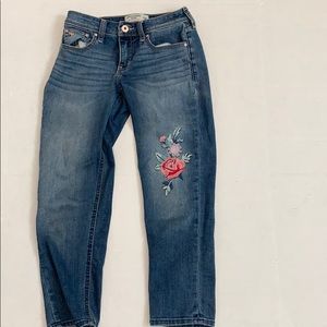 Flower Embroidered Abercrombie Kids Jeans